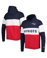 Men's New Era Red England Patriots Colorblock Current Pullover Hoodie