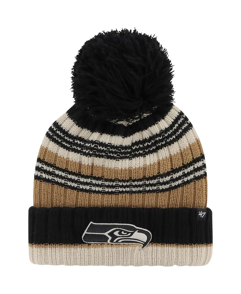 Women's '47 Brand Natural Seattle Seahawks Barista Cuffed Knit Hat with Pom