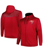 Men's Profile Red Tampa Bay Buccaneers Big and Tall Defender Full-Zip Hoodie