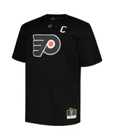 Men's Profile Eric Lindros Black Philadelphia Flyers Big and Tall Captain Patch Name Number T-shirt