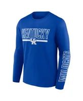 Men's Profile Royal Kentucky Wildcats Big and Tall Two-Hit Graphic Long Sleeve T-shirt
