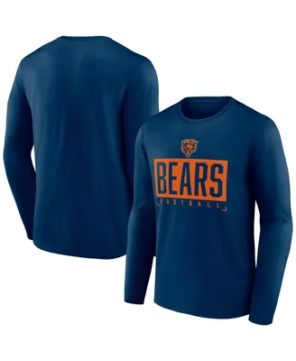 Men's Fanatics Navy Chicago Bears Big and Tall Wordmark Long Sleeve T-shirt