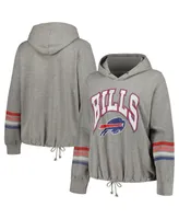 Women's '47 Brand Heather Gray Distressed Buffalo Bills Plus Upland Bennett Pullover Hoodie