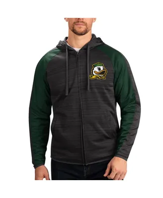Men's G-iii Sports by Carl Banks Black Oregon Ducks Neutral Zone Raglan Full-Zip Track Jacket Hoodie