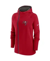 Women's Nike Red Tampa Bay Buccaneers Asymmetrical Raglan Full-Zip Hoodie