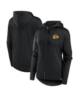 Women's Fanatics Black Chicago Blackhawks Authentic Pro Scuba Full-Zip Hoodie