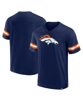 Men's Fanatics Navy Denver Broncos Jersey Tackle V-Neck T-shirt