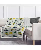 Pegasus Home Fashions Michigan Wolverines Holiday Truck Repeat 50" x 60" Sherpa Flannel Fleece Blanket