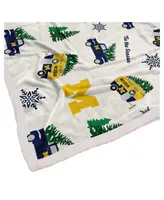 Pegasus Home Fashions Michigan Wolverines Holiday Truck Repeat 50" x 60" Sherpa Flannel Fleece Blanket