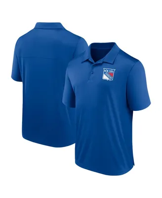 Men's Fanatics Blue New York Rangers Left Side Block Polo Shirt