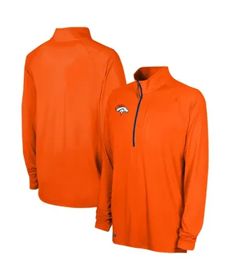 Men's Orange Denver Broncos Combine Authentic Raglan Quarter-Zip Top