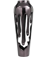 Rosemary Lane Aluminum Drip Vase with Melting Designed Body, 8" x 8" x 19"