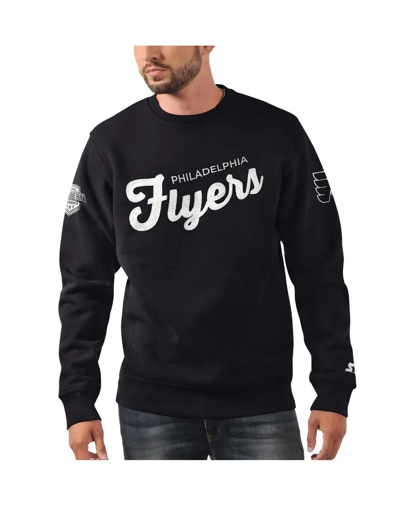 Men's Starter x Nhl Black Ice Philadelphia Flyers Cross Check Pullover Sweatshirt