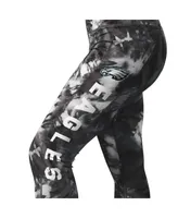 Women's Msx by Michael Strahan Black Philadelphia Eagles Aubrey Tie-Dye Leggings