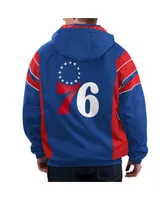 Men's Starter Royal Philadelphia 76ers Home Team Hoodie Half-Zip Jacket