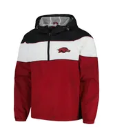 Men's G-iii Sports by Carl Banks Cardinal Arkansas Razorbacks Center Line Half-Zip Raglan Hoodie Jacket