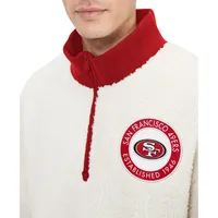 Men's Tommy Hilfiger Cream San Francisco 49ers Jordan Sherpa Quarter-Zip Sweatshirt