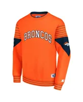 Men's Starter Orange Denver Broncos Face-Off Pullover Sweatshirt