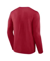 Men's Fanatics Crimson Indiana Hoosiers Basic Arch Long Sleeve T-shirt