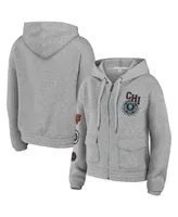 Women's Wear by Erin Andrews Heather Gray Chicago Bears Full-Zip Hoodie