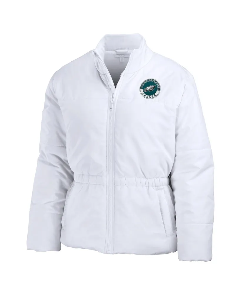 Women's Wear by Erin Andrews White Philadelphia Eagles Packaway Full-Zip Puffer Jacket