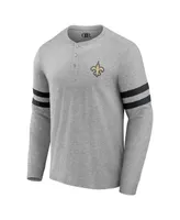 Men's Nfl x Darius Rucker Collection by Fanatics Heather Gray New Orleans Saints Henley Long Sleeve T-shirt