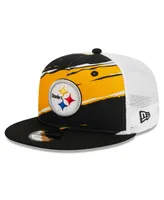 Men's New Era Black Pittsburgh Steelers Tear Trucker 9FIFTY Snapback Hat