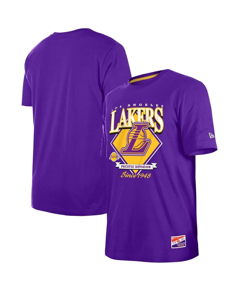 Men's New Era Purple Los Angeles Lakers Throwback T-shirt