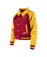 Women's New Era Burgundy Washington Commanders Coaches Raglan Full-Snap Jacket