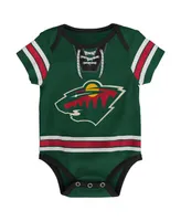 Infant Boys and Girls Green Minnesota Wild Hockey Jersey Bodysuit