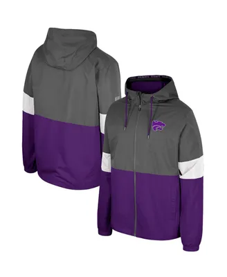 Men's Colosseum Charcoal Kansas State Wildcats Miles Full-Zip Jacket