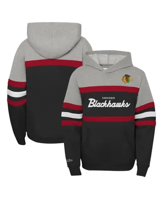 Big Boys Mitchell & Ness Gray Chicago Blackhawks Head Coach Pullover Hoodie