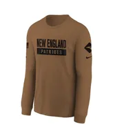 Big Boys Nike Brown New England Patriots 2023 Salute to Service Long Sleeve T-shirt