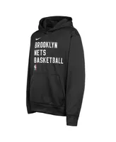 Big Boys Nike Black Brooklyn Nets Spotlight Performance Pullover Hoodie