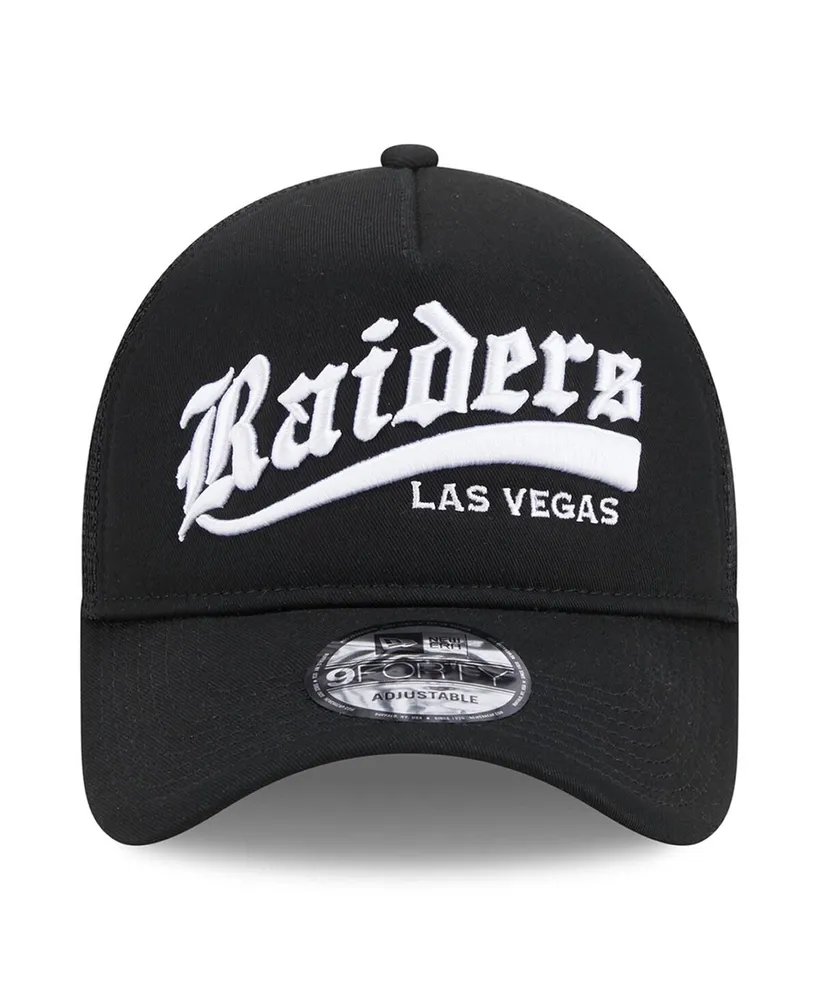 Men's New Era Black Las Vegas Raiders Caliber Trucker 9FORTY Adjustable Hat