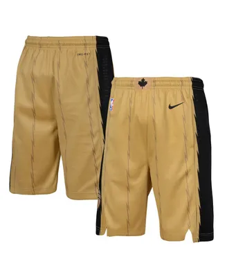 Big Boys Nike Gold Toronto Raptors 2023/24 City Edition Swingman Performance Shorts