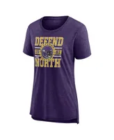 Women's Fanatics Heather Purple Distressed Minnesota Vikings Our Pastime Tri-Blend T-shirt