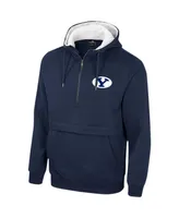 Men's Colosseum Navy Byu Cougars Half-Zip Hoodie