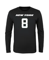 Big Boys Aaron Rodgers Black New York Jets Mainliner Player Name and Number Long Sleeve T-shirt