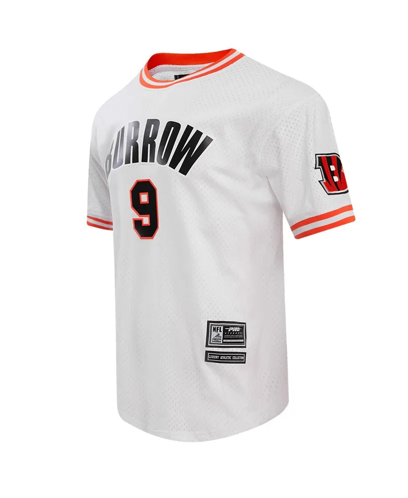 Men's Pro Standard Joe Burrow White Cincinnati Bengals Player Name and Number Mesh T-shirt