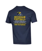 Men's Champion Navy Michigan Wolverines Football All-Time Wins Leader T-shirt