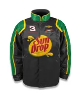 Men's Jr Motorsports Official Team Apparel Black Dale Earnhardt Jr. Sun Drop Nylon Uniform Full-Snap Jacket