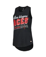 Women's Sportiqe Heather Black Distressed Las Vegas Aces Janie Tri-Blend Scoop Neck Tank Top