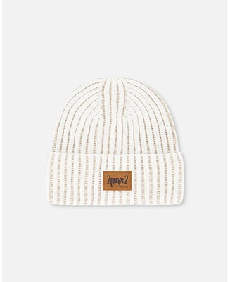 Unisex Solid Knit Hat Off White - Toddler Child