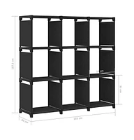 9-Cube Display Shelf Black 40.6"x11.8"x42.3" Fabric