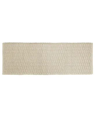 mDesign Bathroom Cotton Rectangular Rug, Long Runner, 60" x 21"