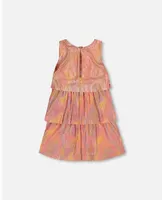 Girl Pleated Layered Dress Metallic Rainbow - Toddler Child