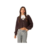 Women's Sabrina Chunky Knit Cropped Cardigan