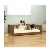 Dog Bed Honey Brown 37.6"x25.8"x11" Solid Wood Pine