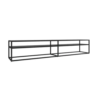 Tv Stand Black 86.6"x15.7"x15.9" Tempered Glass